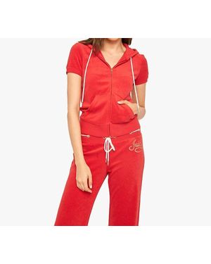 Juicy Couture Rope Microterry Robertson Short Sleeve Jacket - Red