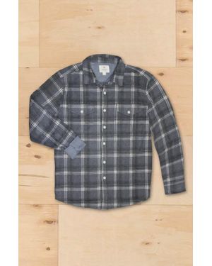 True Grit Plaid Long Sleeve Button Down Shirt - Blue