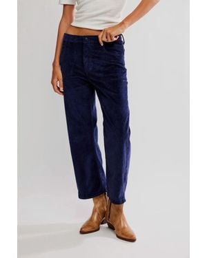 Free People Deep Trance Corduroy Jeans Denim High Rise Gbo3816 - Blue