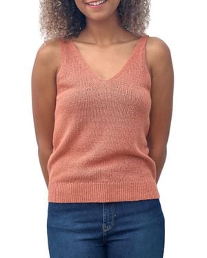 Be Cool Jane V-Neck Knit Tank - Blue