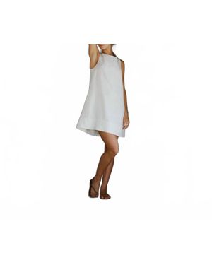 Peony Embroidered Mini Keyhole Dress - Black