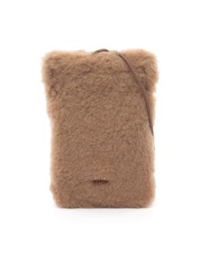 Max Mara Teddy Bear Silk Camel Shoulder Bag - Brown