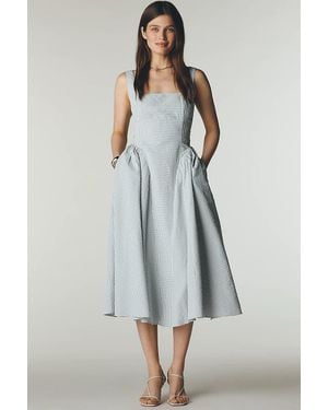 Astr Vinya Midi Dress - Blue