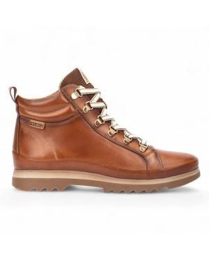 Pikolinos Brandy Leather Ankle Sneakers Boots - Brown