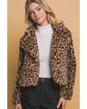 Love Tree Short Faux Fur Jacket - Natural