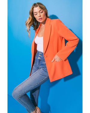 TRUEDAMES Good Vibes Woven Blazer - Blue