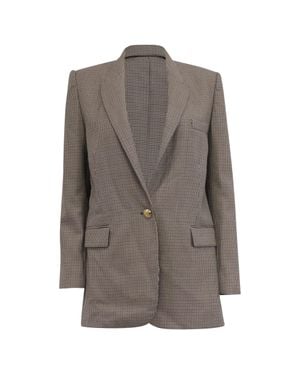 Nili Lotan Houndstooth Single-Breasted Blazer - Brown