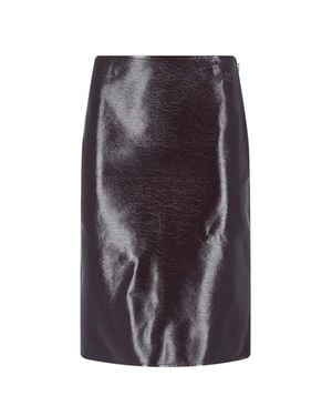 Courreges Glossy Mini Skirt With Embossed Logo Detail - Purple