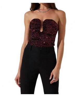Astr Arista Strapless Top - Black