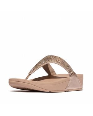 Fitflop Lulu Crystal Embellished Toe Post Sandals - Brown
