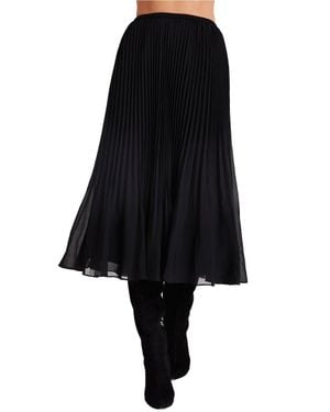 Bella Dahl Sunburst Pleat Midi Skirt - Black