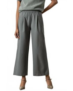 Lilla P Wide Leg Pull On Pant With Pockets - Black