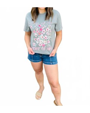 Scripted Pearl Less Of Me More Of Him Floral T-Shirt - Blue