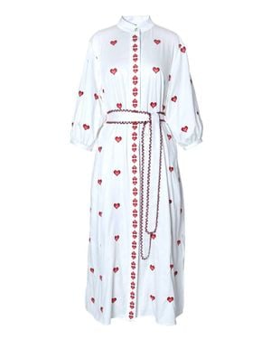 Emily Lovelock Zora Embroidered Dress - White