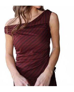 Nia Benedict One-Shoulder Top - Purple