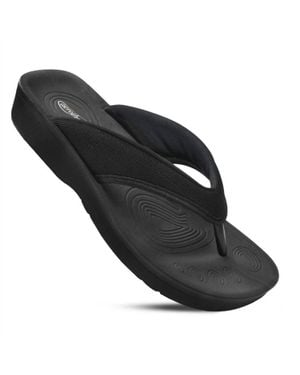AEROTHOTIC Strait Arch Support Flip Flops - Black