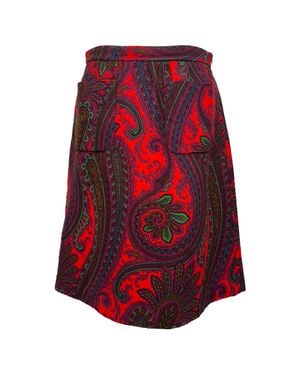 Miu Miu Paisley-Print Mini A-Line Skirt - Red