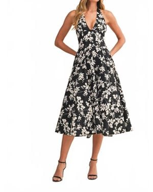 Klesis Garden Gala Midi Dress - Black