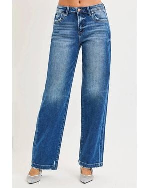 Risen Slouchy Baggy Jeans - Blue