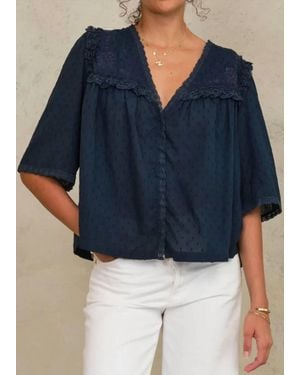 M.A.B.E Brea Frill Top - Blue