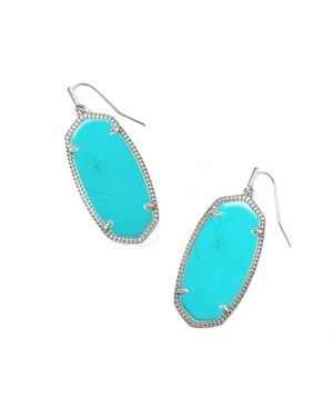 Kendra Scott Elle Rhodium Earrings - Blue