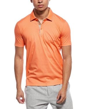 RAFFI Jacquard Printed Polo Shirt - Orange
