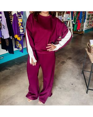 P.Cill Layered Long Sleeve Round Neck Top - Purple