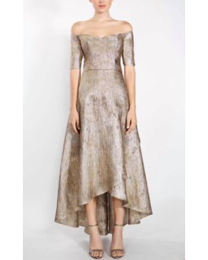 Janique Off The Shoulder Hi-Low Dress - Natural