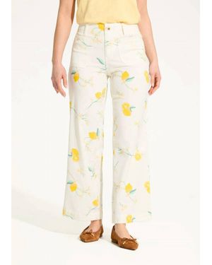Fdj Olivia Wide Leg Lemon Pant - Yellow
