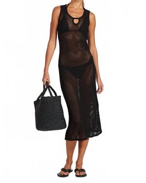Bobi Keyhole Tank Dress - Black