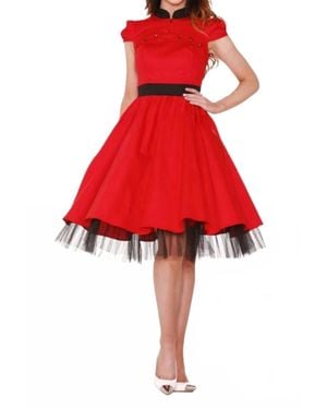 Orchid Bloom Far East Dress - Red
