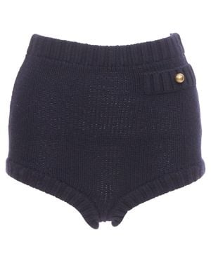 Chloé Chloe Wool Cashmere Blend Knit Mini Shorts - Blue