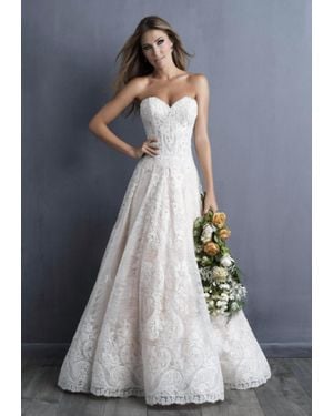 Allure Bridals Strapless Sweetheart Wedding Dress - Gray