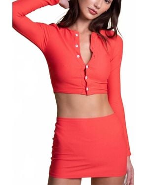 Montce Fitted Micro Skirt - Red