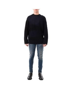 Yohji Yamamoto Round Neck With Design Switching, Brand Size 3 - Black