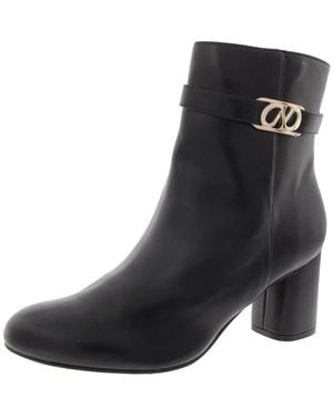 Naturalizer Lottie Faux Leather Solid Ankle Boots - Black