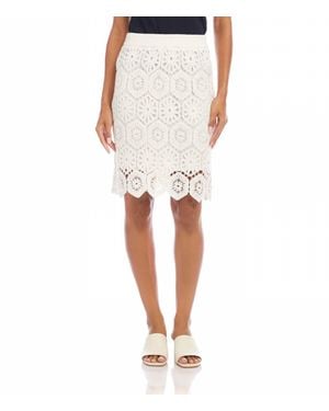 Karen Kane Crochet Mini Skirt - White