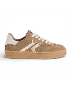 Tamaris Leather Stripes Sneakers Sneaker Shoes - Natural