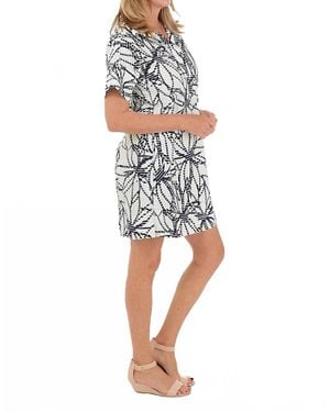 Elior Short Sleeve Print Dress - White