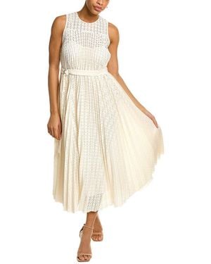 BOSS Boss Pleated Midi Dress - White
