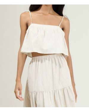 Sugarlips Everlanes Striped Crop Top - White