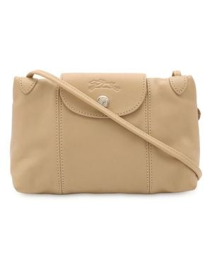 Longchamp Le Pliage Cuir Shoulder Bag - Natural