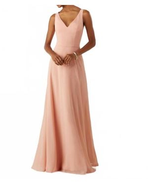 Mori Lee Sleeveless A-Line Chiffon Bridesmaids Dress - Pink