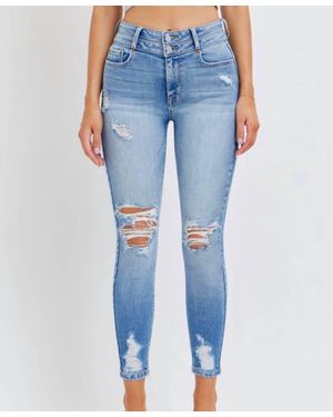 cello Jocelyn High Rise Distressed Skinny Jeans - Blue