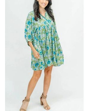 Clara the Label Clover Mini Dress - Blue