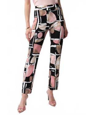 Joseph Ribkoff Abstract Slit Back Straight Pants - Black
