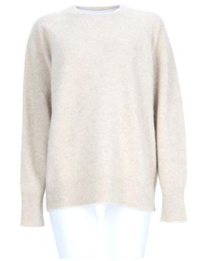 P.A.R.O.S.H. Fuzzy Sweater With Relaxed Fit And Ribbed Detailing - White