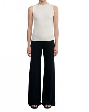 Enza Costa Silk Knit Sleeveless Boatneck Top - White