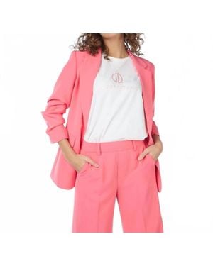 EsQualo Rouched Sleeve Blazer - Pink