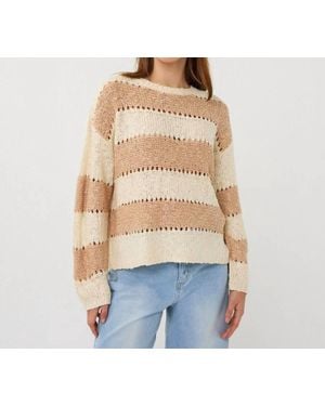 EsQualo Textured Sweater Pullover - Natural